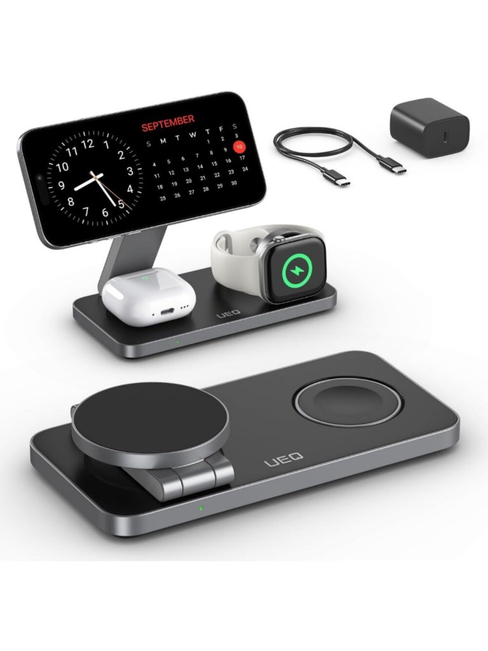 3-in-1 Foldable Wireless Charging Station for iPhone, AirPods & Apple Watch